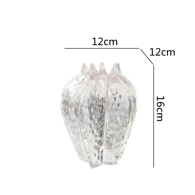 Afralia™ Transparent Petal Shape Resin Vase for Arranging Flowers and Home Decor