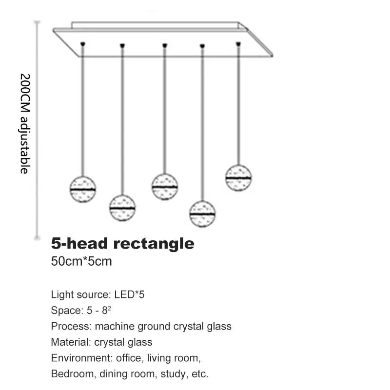 Afralia™ Crystal Ball LED Chandelier for Modern Living Room & Bedroom décor