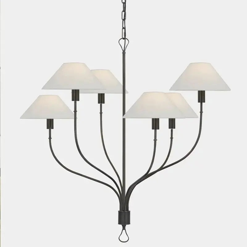Afralia™ Minimalist LED Pendant Light for Office Entrance with Retractable Wrought Iron Design
