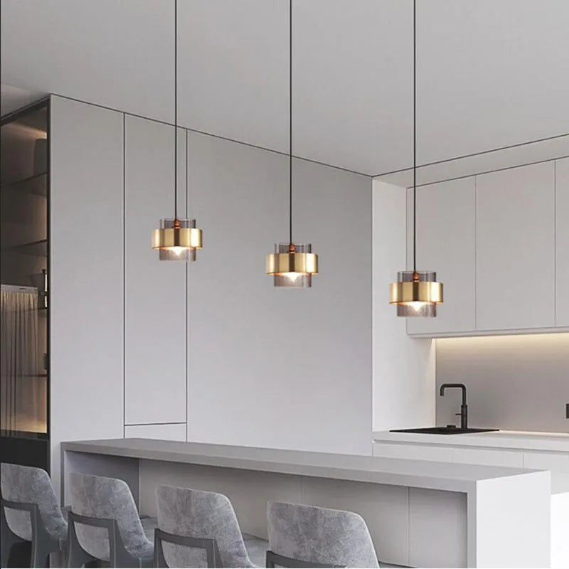 Afralia™ Nordic Glass Pendant Lights Gold Chandelier for Home Decor Lighting