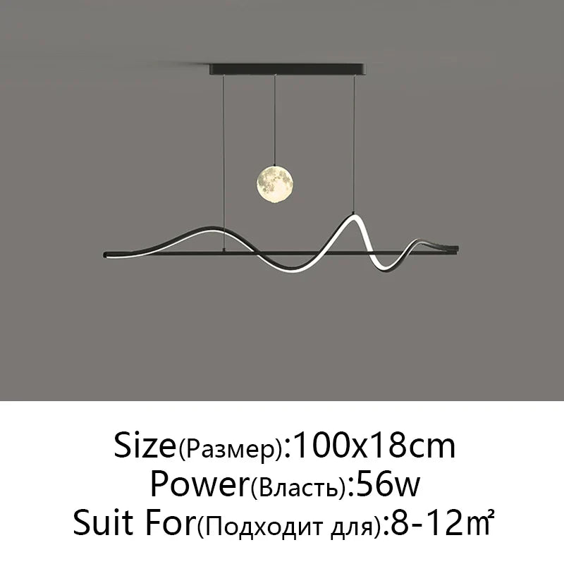 Afralia™ LED Pendant Light - Modern White/Black Long Line for Home, Restaurant, Office