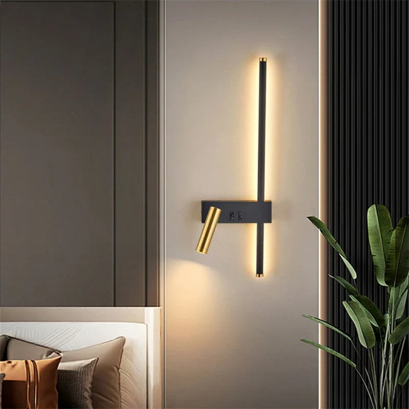 Afralia™ Nordic LED Wall Lamp for Living Room Bedroom Bedside Reading