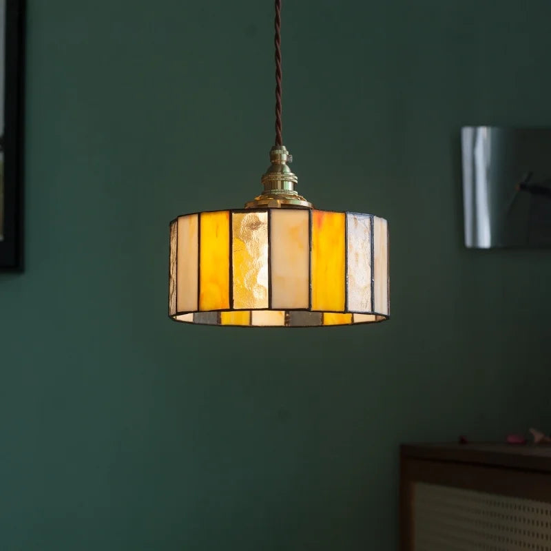 Afralia™ Colorful LED Pendant Lighting Vintage Glass Hanglamp for Kitchen Cafe Living Room