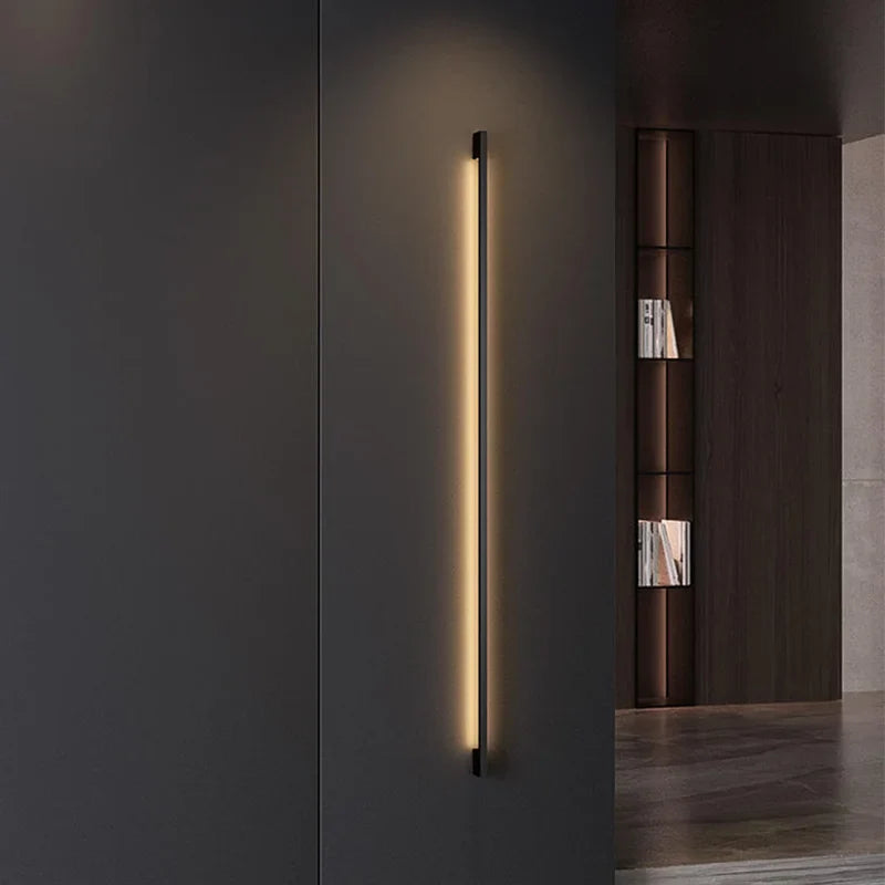 Afralia™ Modern Black Bar Shape Wall Lamp for Corridor, Bedroom, Living Room