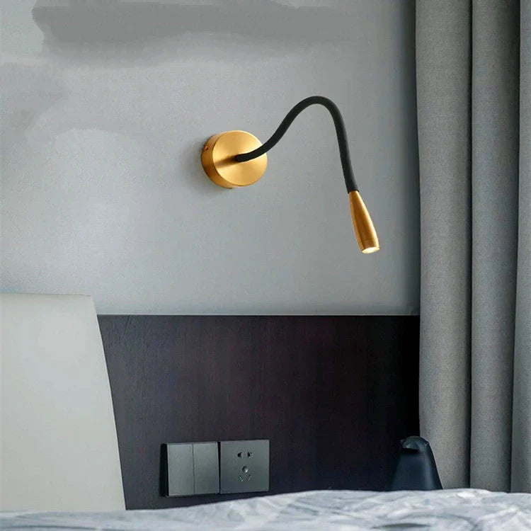 Afralia™ Adjustable Nordic Bronze Wall Lamp for Bedroom Study LED Reading Light