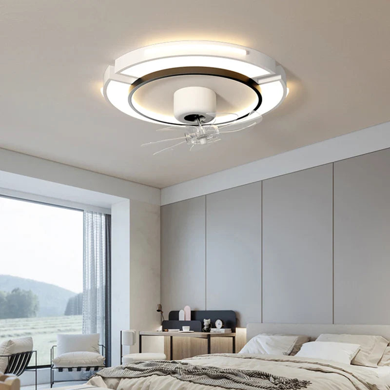 Afralia™ Modern Foldable Ceiling Fan with LED Light & Remote Control