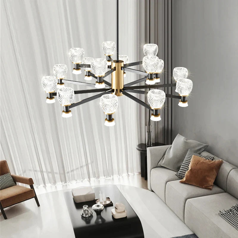 Afralia™ Post-Modern Living Room Chandelier: Creative & Warm Lighting for Luxurious Home Decor