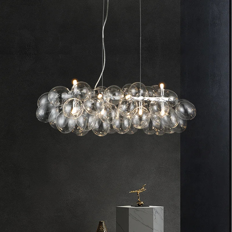 Afralia™ Glass Ball Chandelier: Modern Color Pendant Light for Living Room Decor