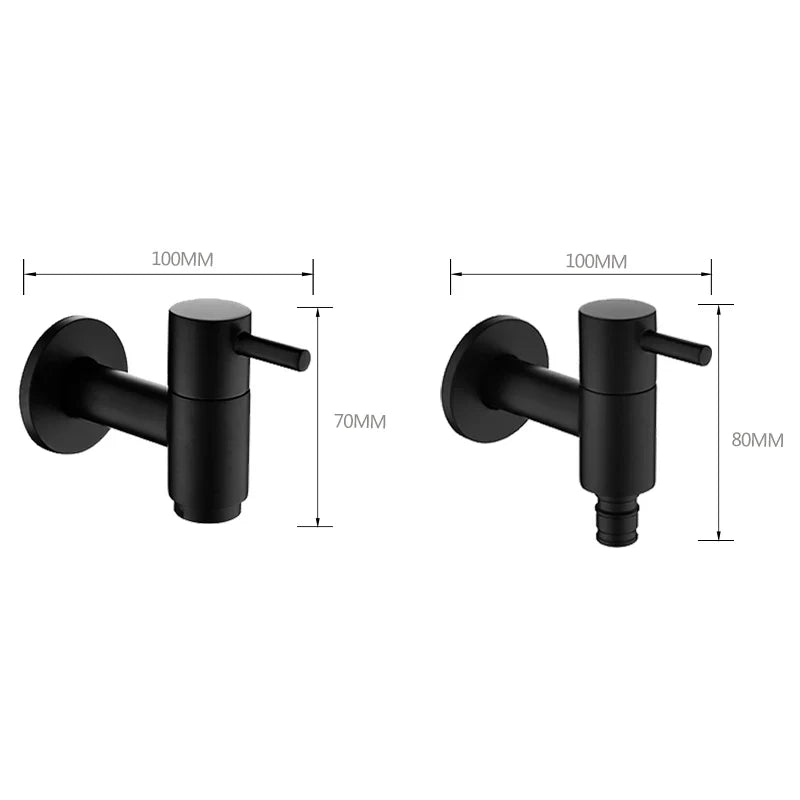 Afralia™ Brass Black Wall Mount Garden Faucet for Extended Outdoor Use