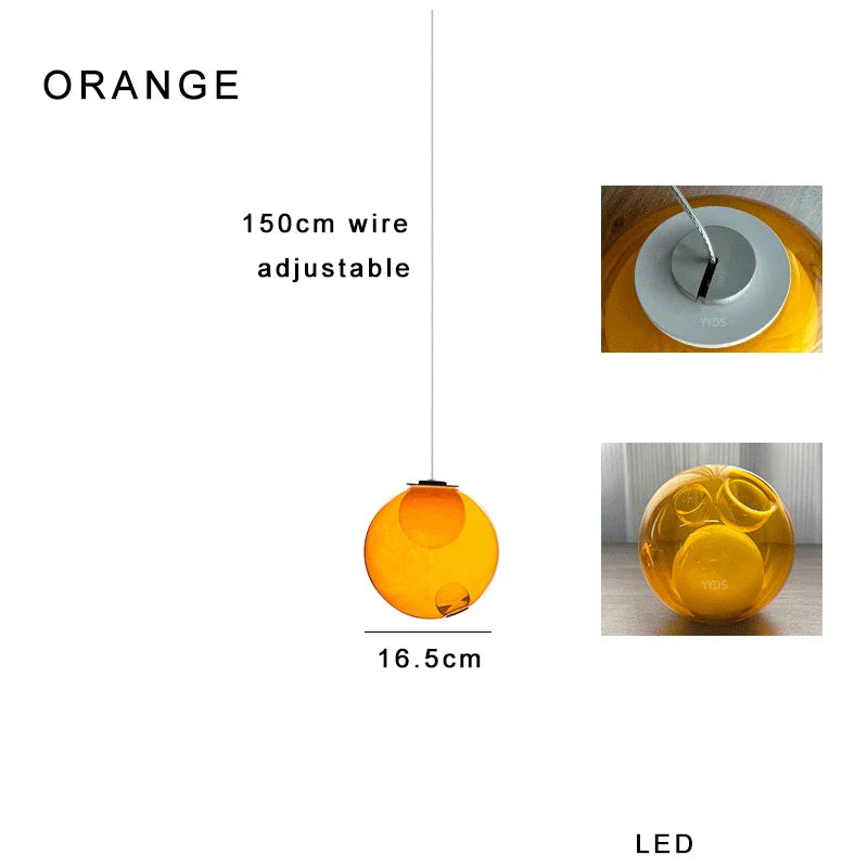 Afralia™ Red Glass Pendant Chandelier Sputnik Lighting Fixture for Modern Boho Decor