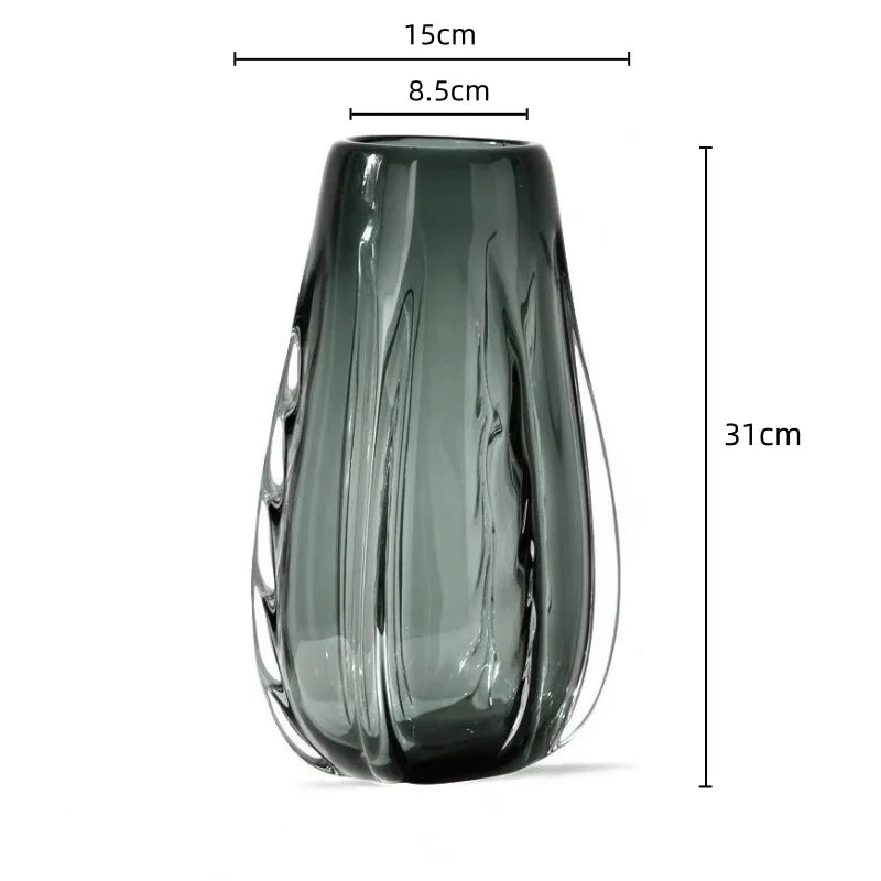 Afralia™ Crystal Vase: Elegant Glass Flower Pot Home Decor and Terrarium Arrangement