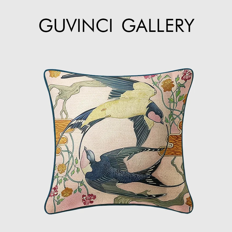 Afralia™ Circular Swallows Floral Pillow Covers - Spring 2023 Collection