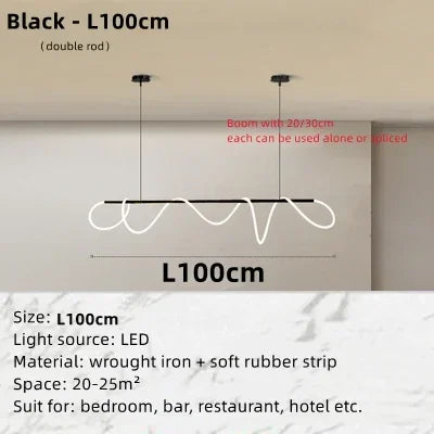 Afralia™ Musical Note Linear Light: Modern Nordic Pendant Lamp for Living Room