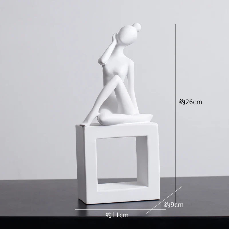Afralia™ Abstract Resin Sculpture Modern Desk Decoration Minimalist Figures Ornaments