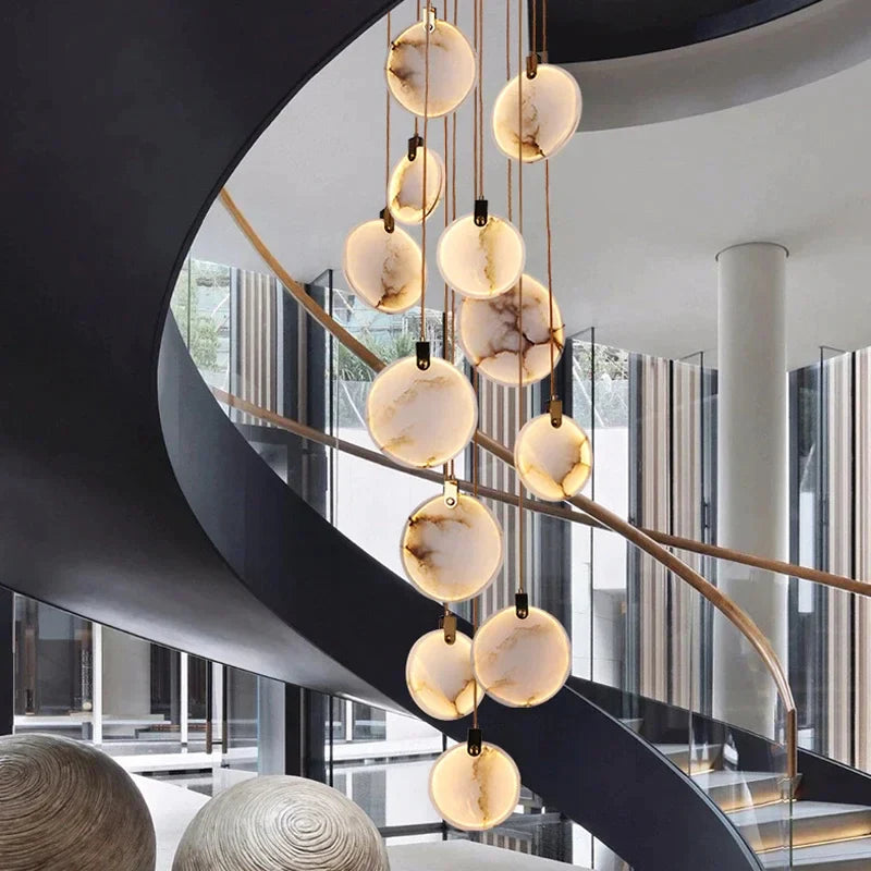 Afralia™ Marble Pendant Chandelier: Luxury Modern Hanging Lighting for Living Room Villa Lobby