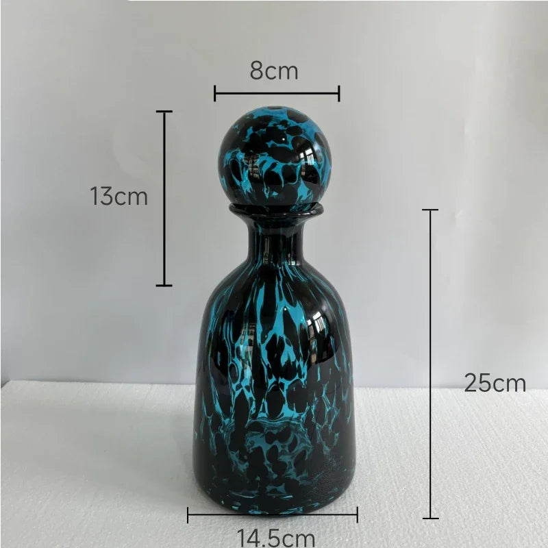 Afralia™ Leopard Texture Glass Vase: Modern Floral Vase for Chic Room Decor