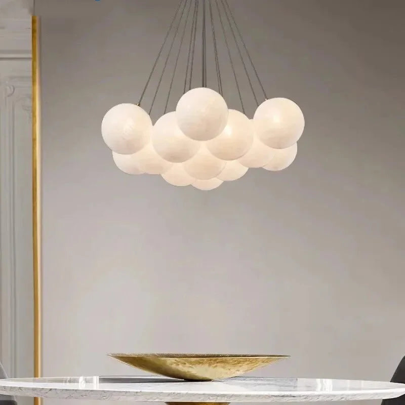 Afralia™ Nordic Glass Ball LED Pendant Chandelier for Home Decor Luminaires