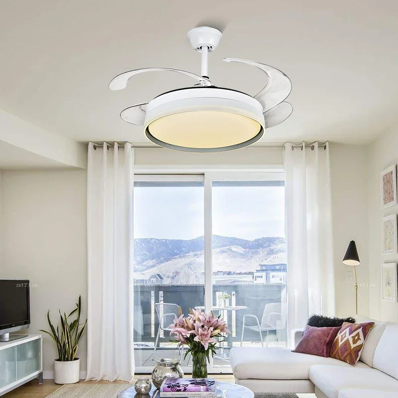 Afralia™ LED Ceiling Fans with Remote Control for Indoor Lighting