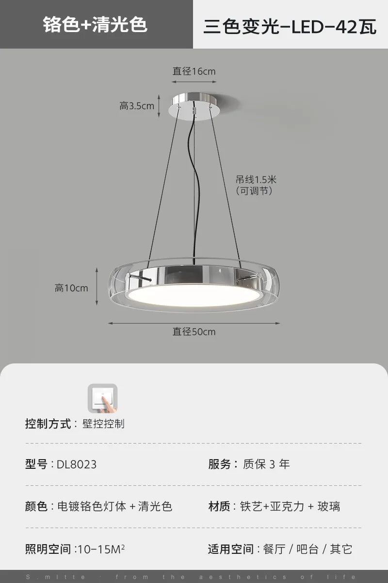 Afralia™ Minimalist Glass Pendant Light LED for Bedroom Living Room Cafe