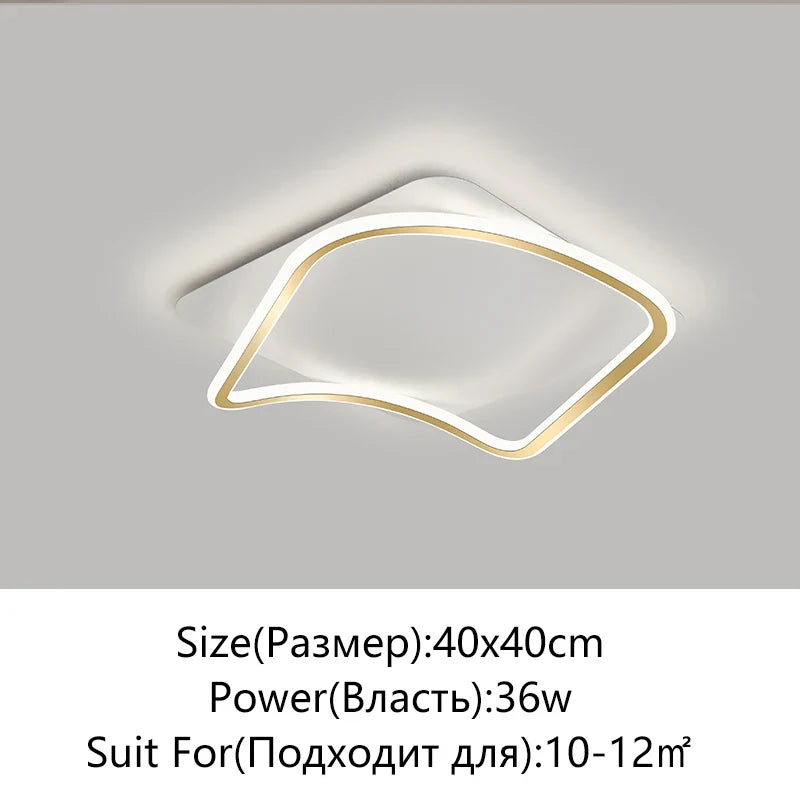 Afralia™ Golden LED Ceiling Chandelier: Modern Simplicity for Living, Dining, and Bedrooms