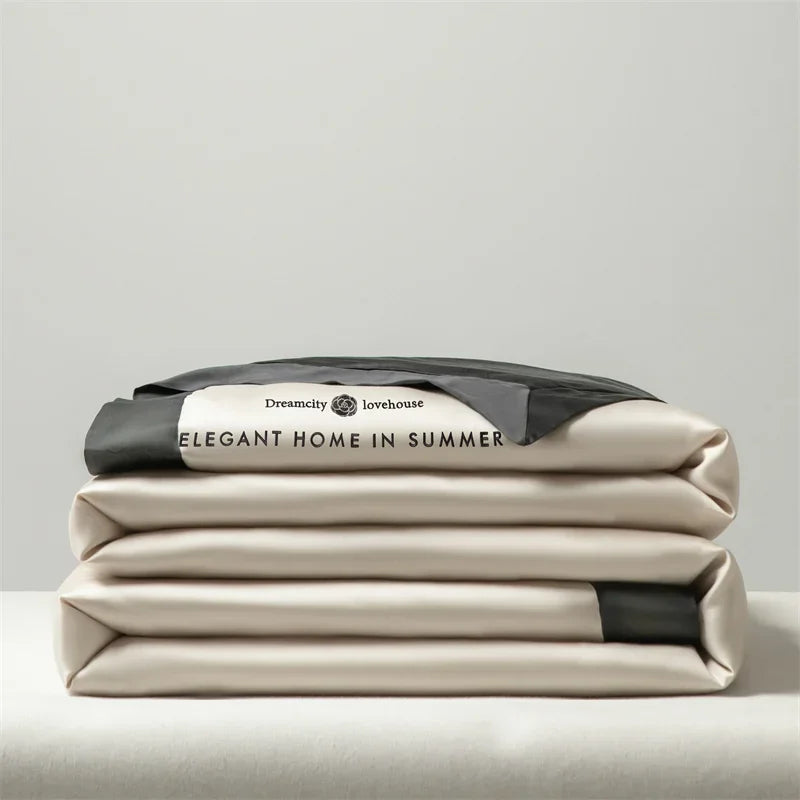 Afralia™ Ice Silk Embroidered Quilt Set: Luxury European Style, Cooling Comforter