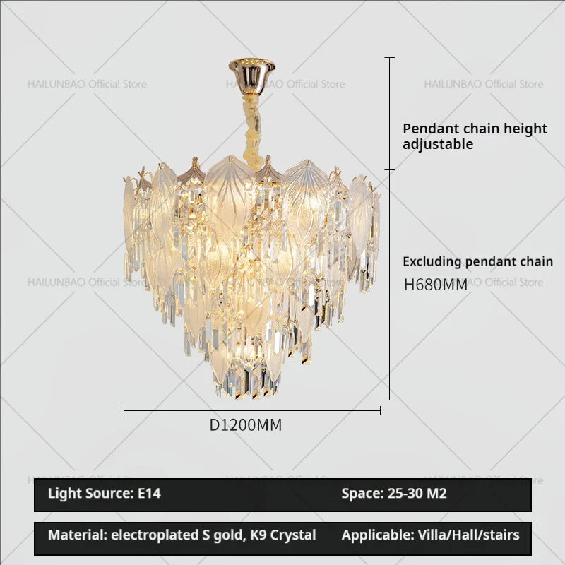 Afralia™ French Crystal Chandelier Cream Wind Lighting Elegant Luxury Lights