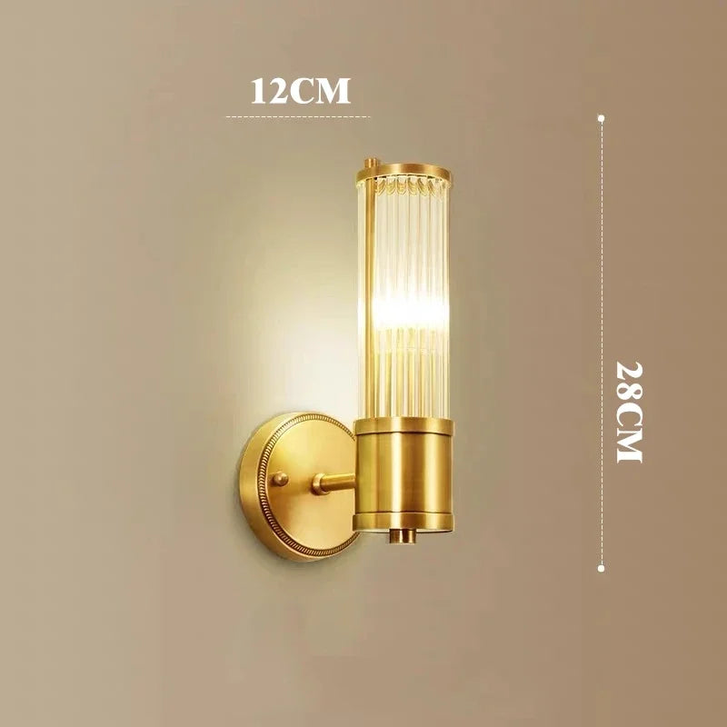 Afralia™ Crystal LED Gold Wall Sconce Modern Bedroom Decor Sconce Fixture