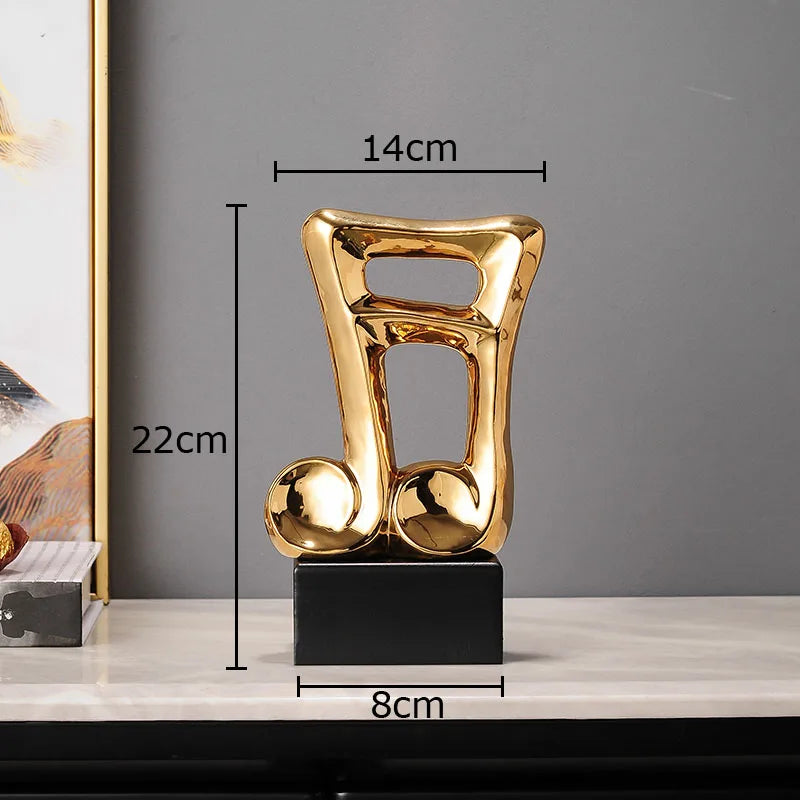 Afralia™ Musical Note Ceramic Statue Desk Decoration - Room Aesthetic Decor