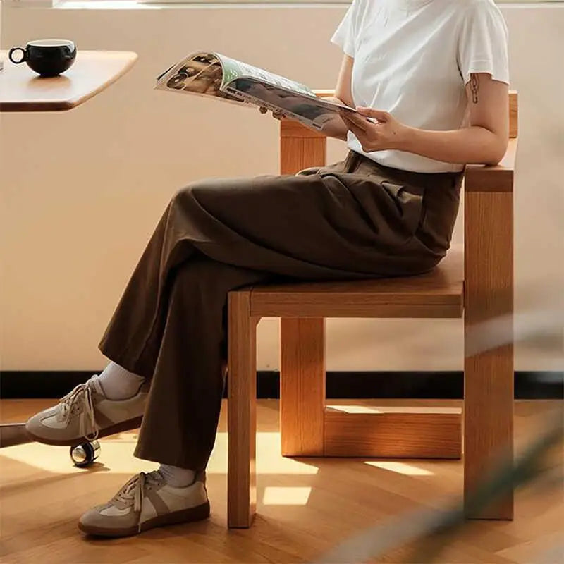 Afralia™ Medieval Wood Dining Chair | Italian Light Luxury Leisure Design