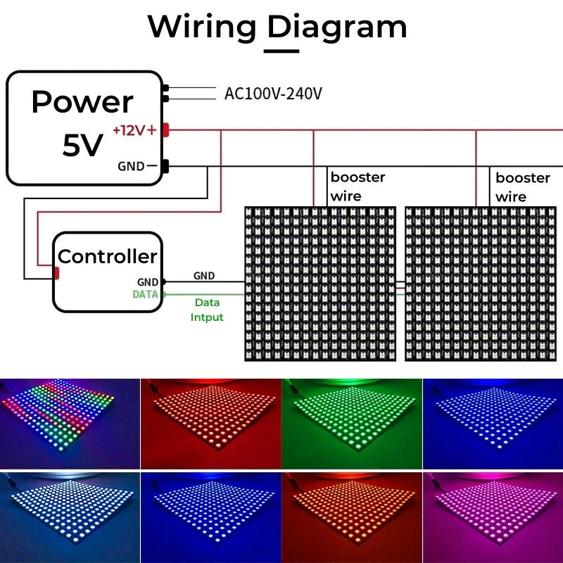 Afralia™ LED Matrix Panel Light - Flexible, Addressable, Digital Pixel Screen