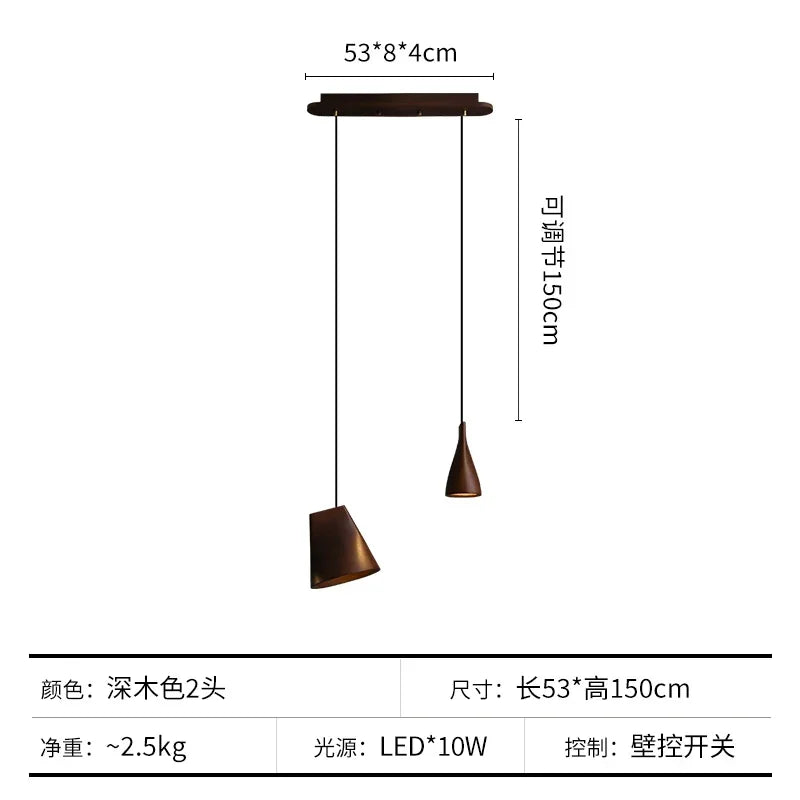 Afralia™ Nordic Wood Bedside Lamp LED Chandelier for Bedroom, Restaurant, and Bar Table