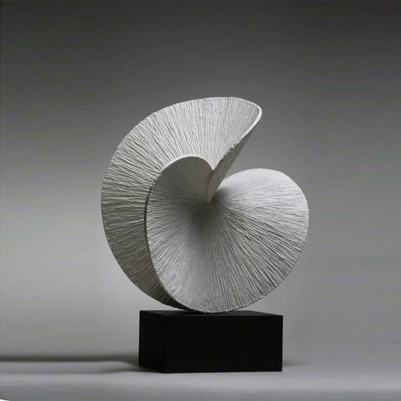 Afralia™ Golden Ring Black and White Striped Abstract Resin Figurines Home Decor