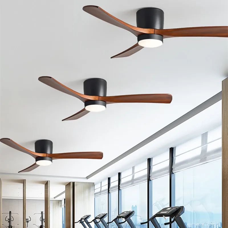 Afralia™ Nordic Wood Ceiling Fan with Reversible Motor, Remote Control & LED Light