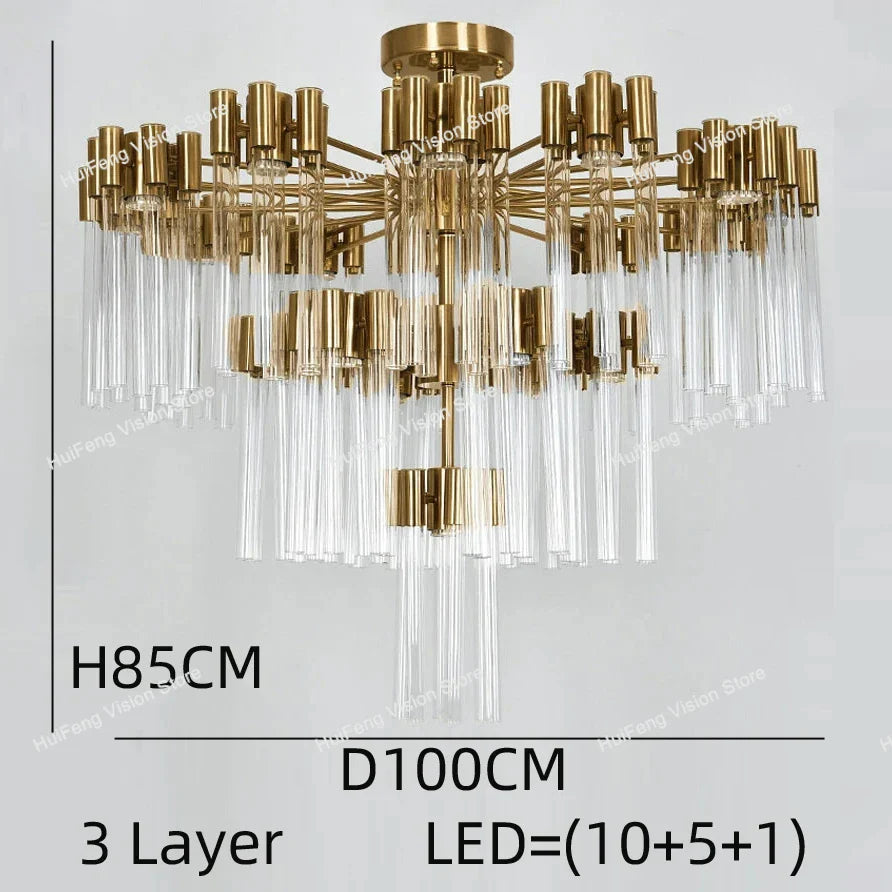 Afralia™ Golden Iron Crystal Chandelier for Luxury Ceiling Lighting