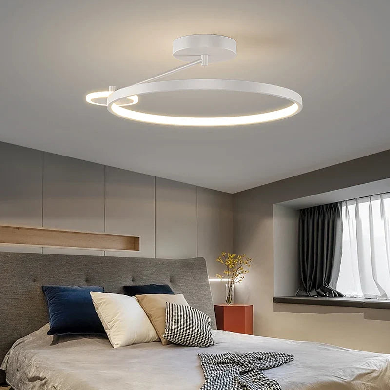 Afralia™ Circular LED Ceiling Lamp with Remote Control for Bedroom & Aisle Lighting
