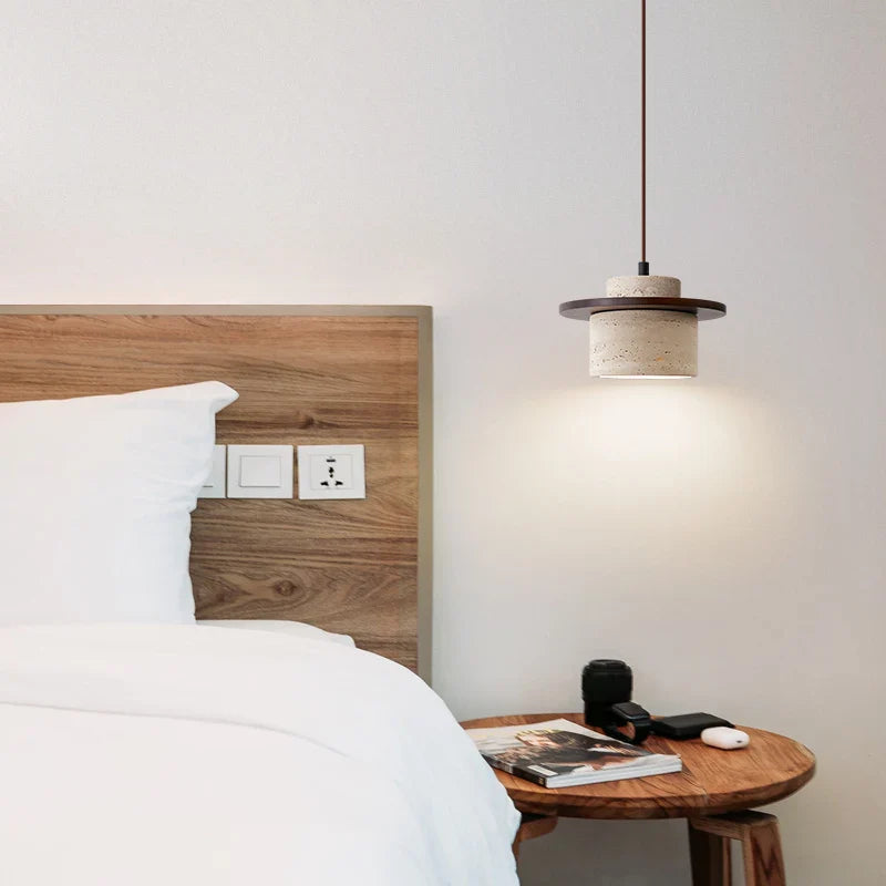 Afralia™ LED Yellow Travertine Pendant Lamp for Vintage Home Decor