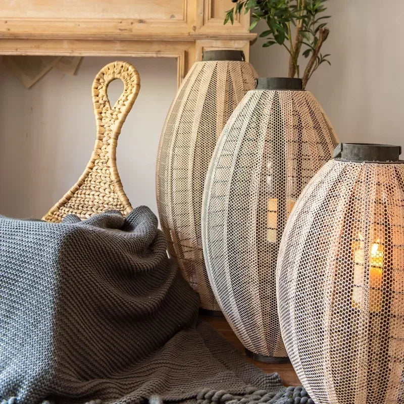 Afralia™ Wooden Lantern Candle Holder Nordic Style Patio Garden Decoration Furniture