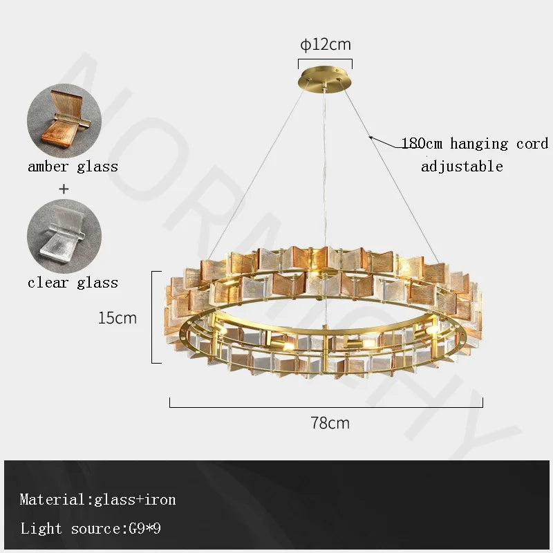 Afralia™ Glass Ceiling Chandelier: Elegant Italian Design for Dining, Living Room, Hotel, Bedroom.