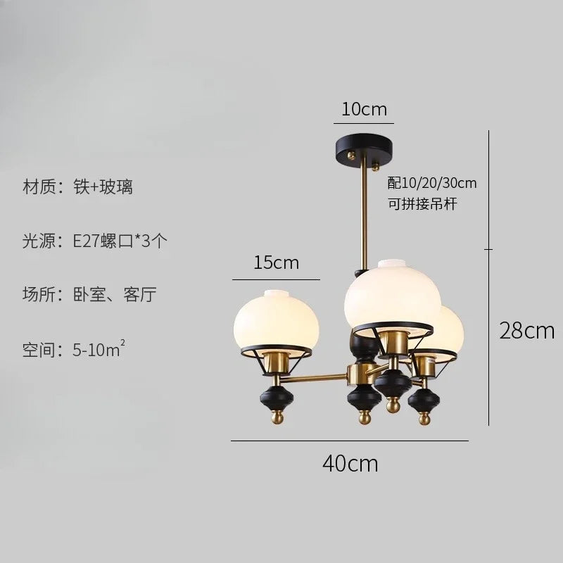 Afralia™ French Bauhaus Medieval Ceiling Chandelier for Bedroom and Study Room