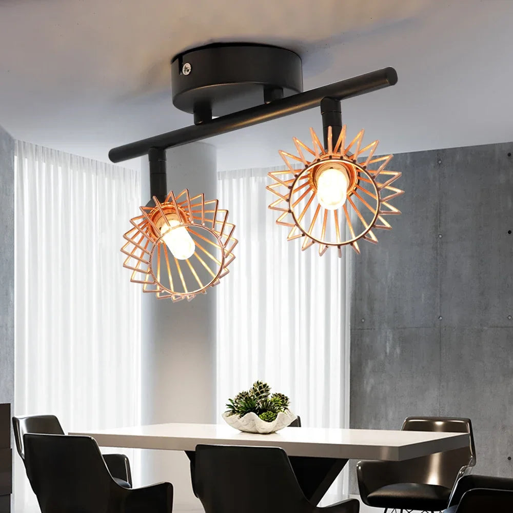Afralia™ Diamond Cage Chandelier: Industrial Kitchen & Living Room Lighting