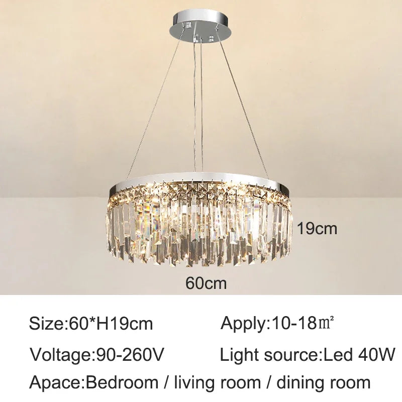 Afralia™ Modern Crystal Ceiling Chandelier - Stylish Round Art Lighting Fixture for Luxe Living Room