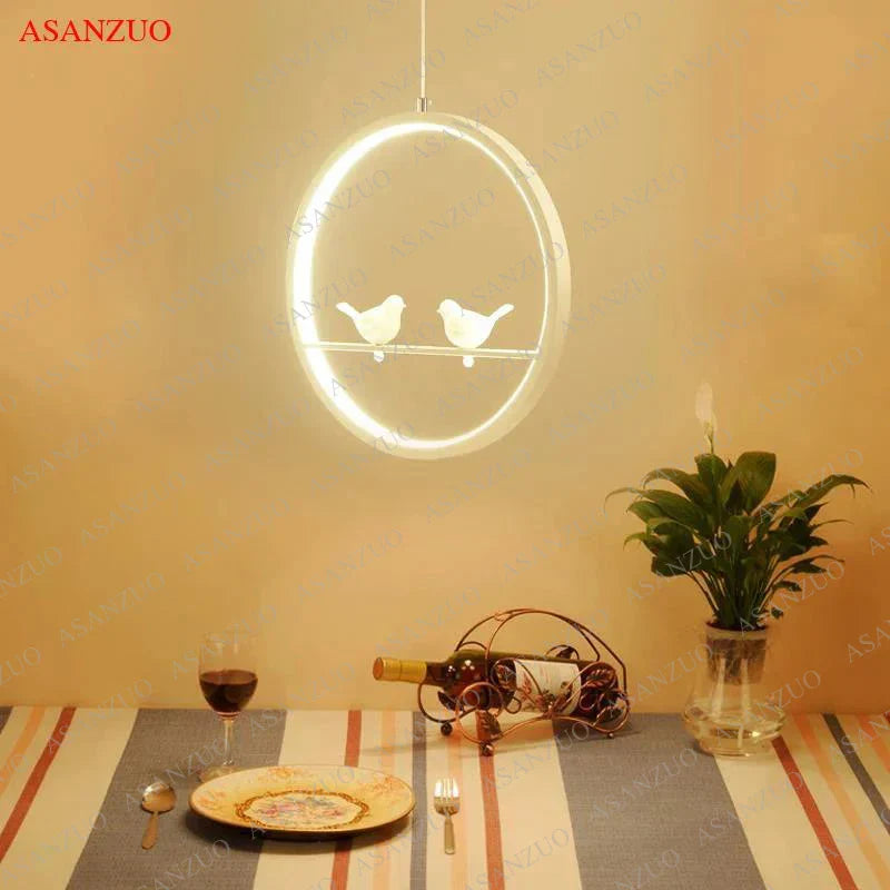 Afralia™ Bird Chandelier Nordic LED Pendant Light for Vintage Modern Home Decor