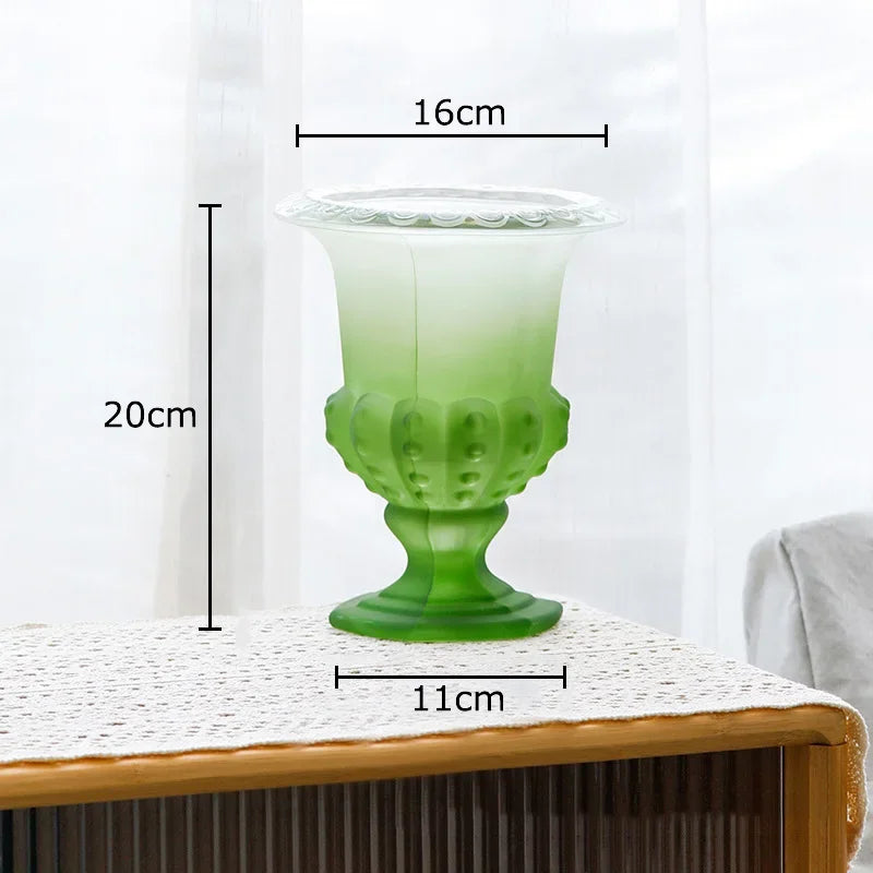Afralia™ Matte Glass Goblet Vase for Hydroponics Flowers Desk Decor
