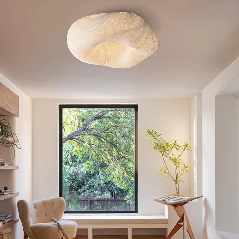 Afralia™ Silk Ceiling Lamp Dimmable Downlight for Bedroom Living Room