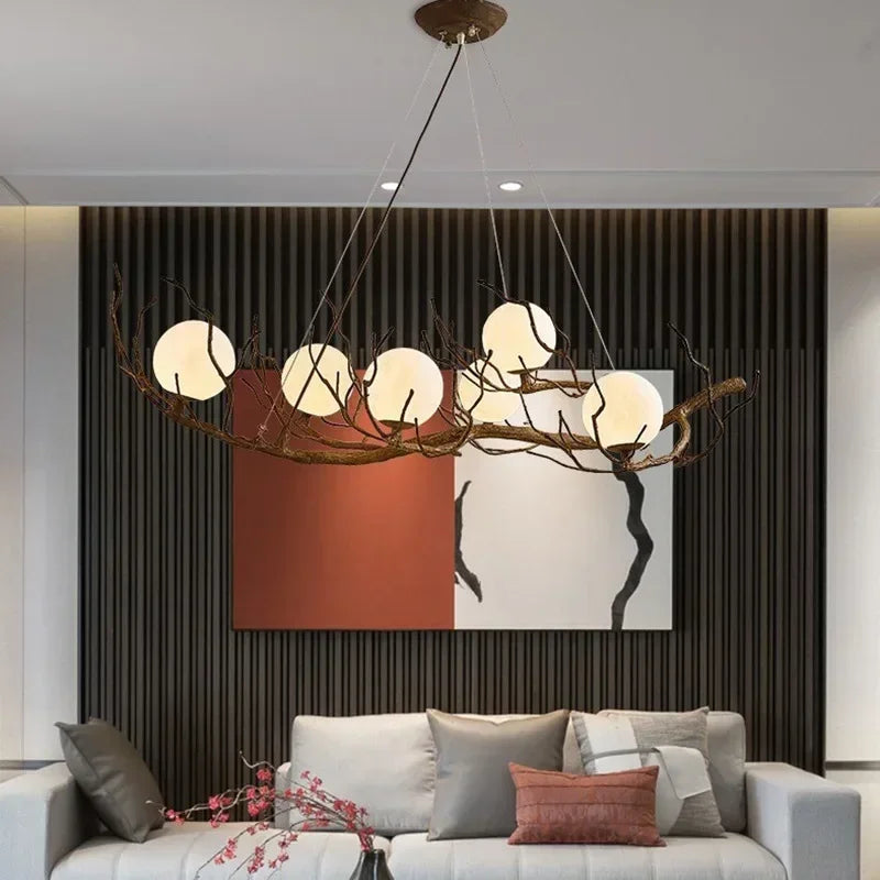 Afralia™ Retro Branch Ceiling Chandelier LED Hanging Light for Home Décor