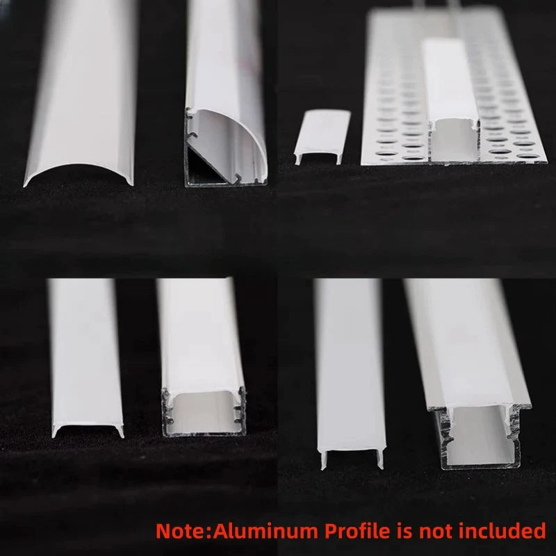 Afralia™ LED Strip Channel Diffuser for Flexible Replaceable LED Aluminum Profile Light Cover