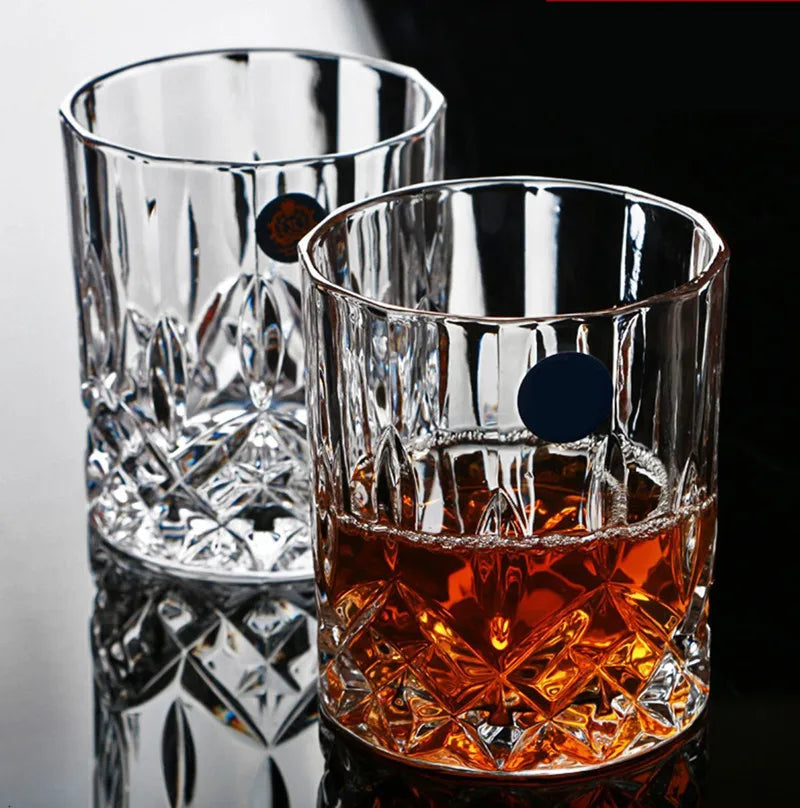 Afralia™ Whiskey Glass Set for Cocktails, Scotch, Bourbon - Old Fashioned Rocks Tumblers