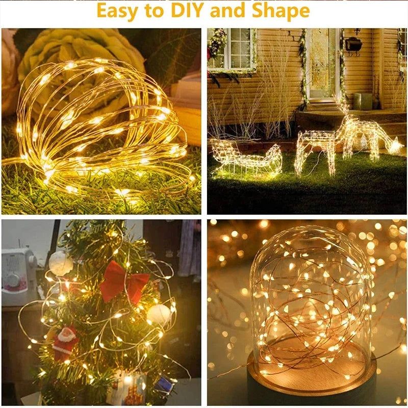 Afralia™ Festive LED String Lights with 8 Modes Remote Control for Christmas Décor