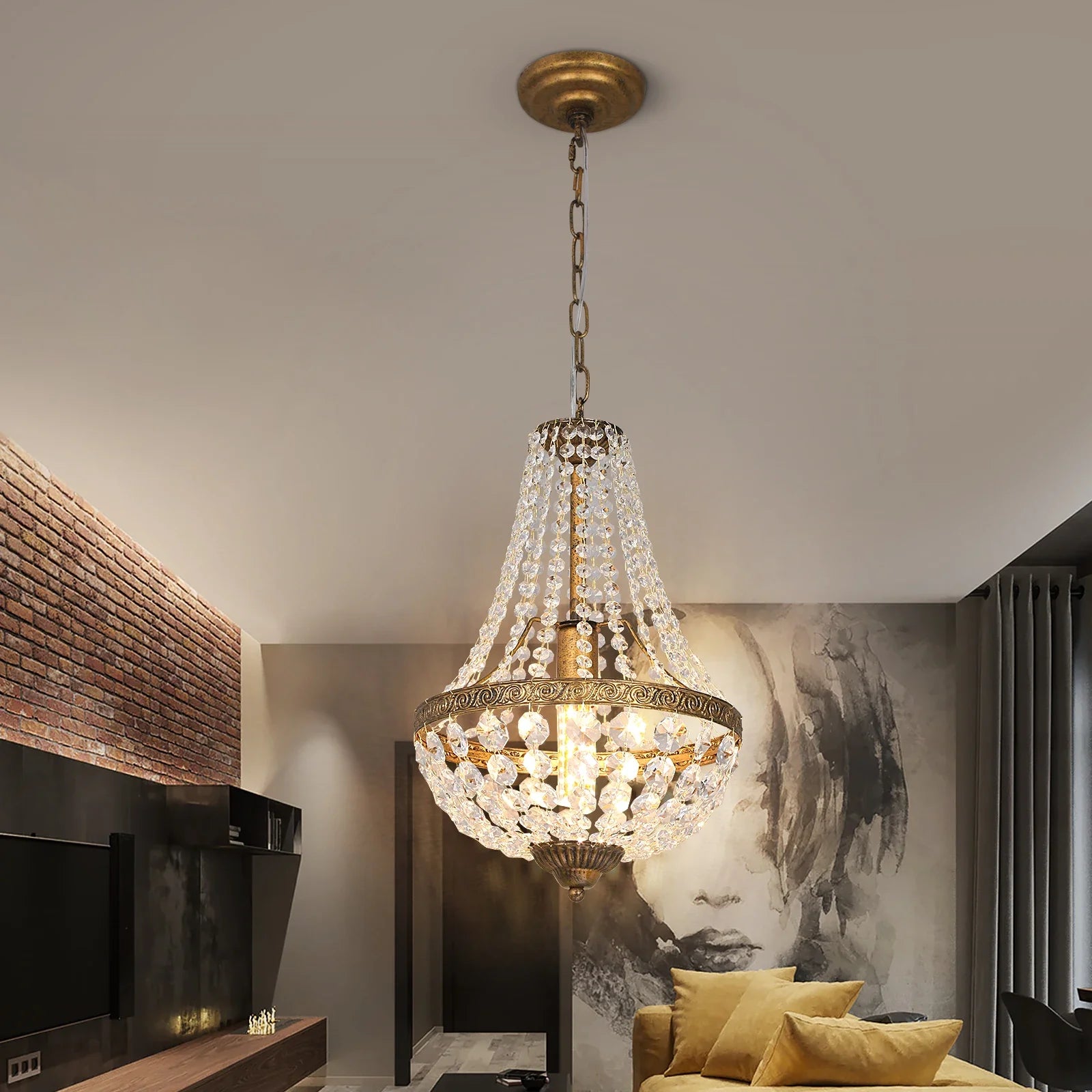 Afralia™ Luxury Crystal Basket Chandelier Pendant Light - Nordic Living Decor Fixture