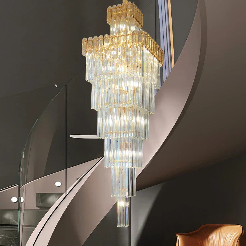 Afralia™ Nordic Duplex Villa Crystal Chandelier for Luxury Spaces